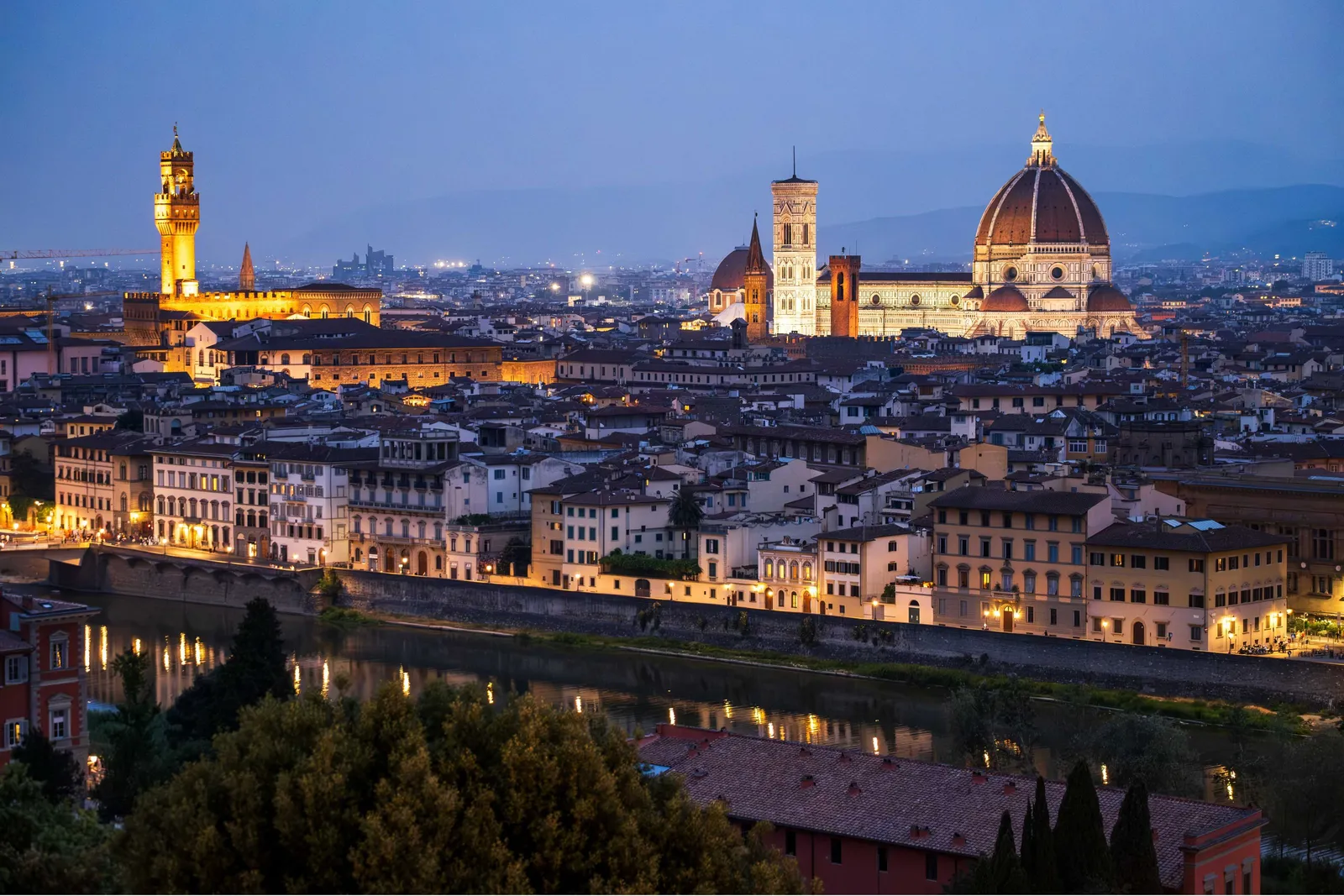 Florence cityscape with Ponte Vecchio